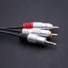Cabo de áudio Qoltec 52339 1m 2x RCA 3,5 mm preto