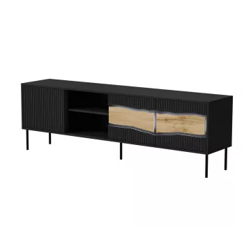 Móvel de TV cama meble INSERTO 3D1W 190x40x62 cm preto com LED