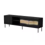 Móvel de TV cama meble INSERTO 3D1W 190x40x62 cm preto com LED