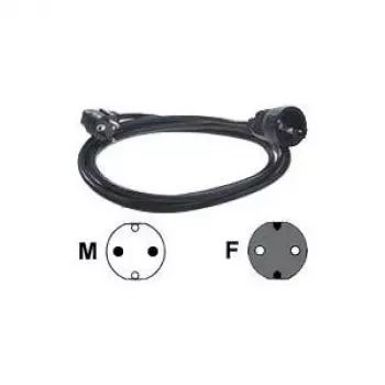 Cabo de alimentação Bachmann 5 m Schuko H05VV-F 3G 1,50mm² preto