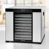 Desidratador Rommelsbacher DA1050, aço inoxidável, 5 níveis (10 tabuleiros de aço inoxidável), regulável 35–75 °C, temporizador de 99 h, 1,6 m² de superfície de secagem