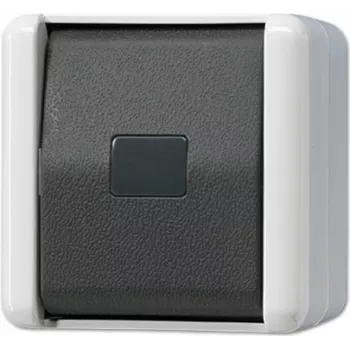 Interruptor de pressão JUNG 833 W — preto/branco, IP44, 250 V AC, 10 A