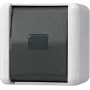 Interruptor de pressão JUNG 833 W — preto/branco, IP44, 250 V AC, 10 A