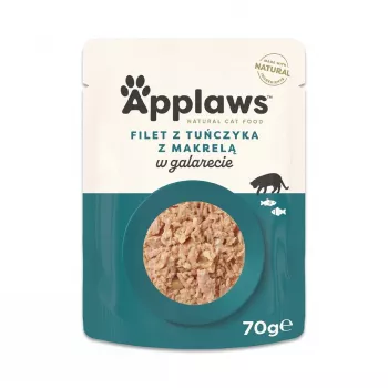 Alimento húmido para gatos Applaws Filete de Atum com Cavala em Gelatina 70 g saqueta