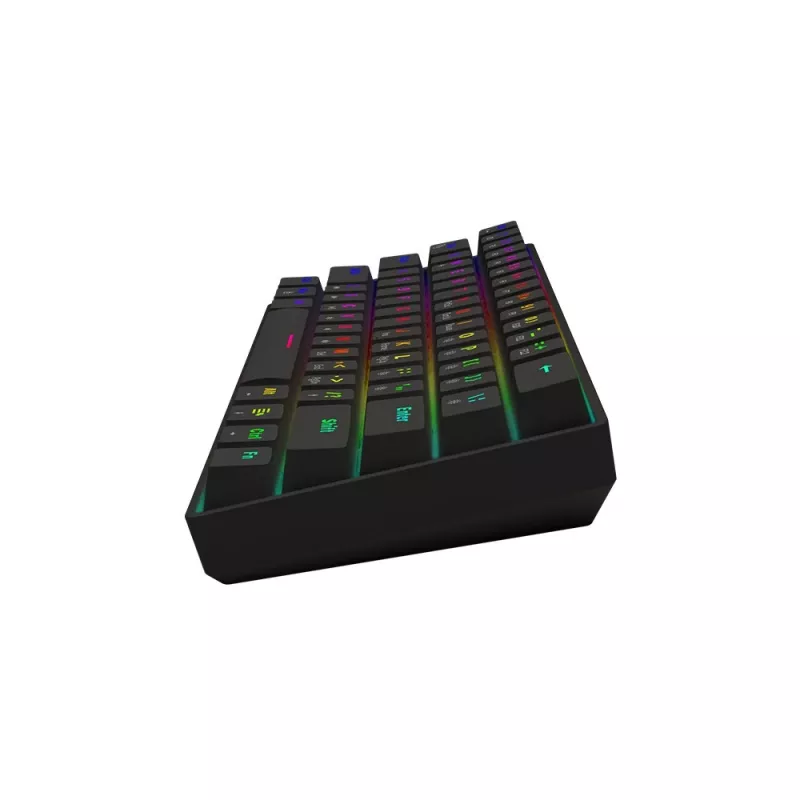 Teclado mecânico gaming SAVIO BLACKOUT X2 BROWN 61 teclas 60% USB QWERTY RGB Outemu Brown