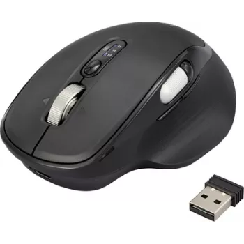 Rato Renkforce RF-WM-220 sem fios, Bluetooth® tamanho: M/L ótico preto 11 botões 4800 dpi ergonómico, Easy Switch 3 dispositivos, função Multipair, (RF-6857524)