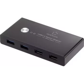 Renkforce RF-SHB-200 comutador USB 3.0 de 4 portas + hub preto (RF-4474114)