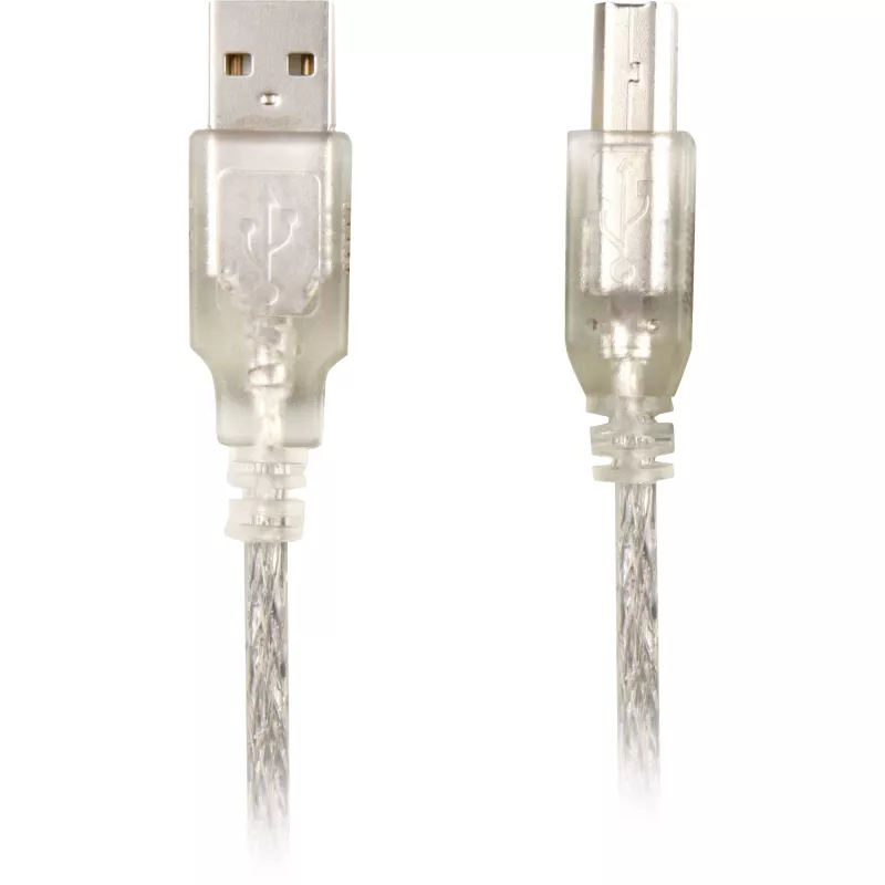 Delock 82057 cabo USB 2.0 Type-A macho para Type-B macho, 0,5 m, transparente