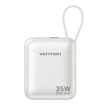 Vention FHEN0 Power bank, 10000 mAh, 35 W, cabo USB-C integrado, bege