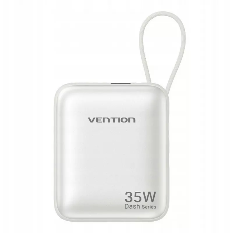 Vention FHEN0 Power bank, 10000 mAh, 35 W, cabo USB-C integrado, bege