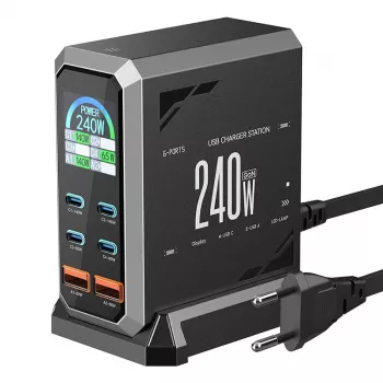 Blitzwolf BW-S31 2xUSB-A, 4xUSB-C, PD, 240W carregador de rede
