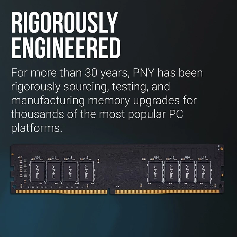 PNY MD16GSD43200-TB, 16 GB, 1 x 16 GB, DDR4, 3200 MHz, DIMM 288 pinos