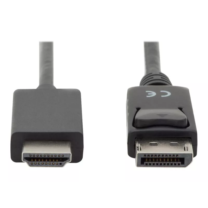 Cabo adaptador DisplayPort 1.2 com bloqueio 4K 60Hz UHD Type DP/HDMI A M/M preto 2 m
