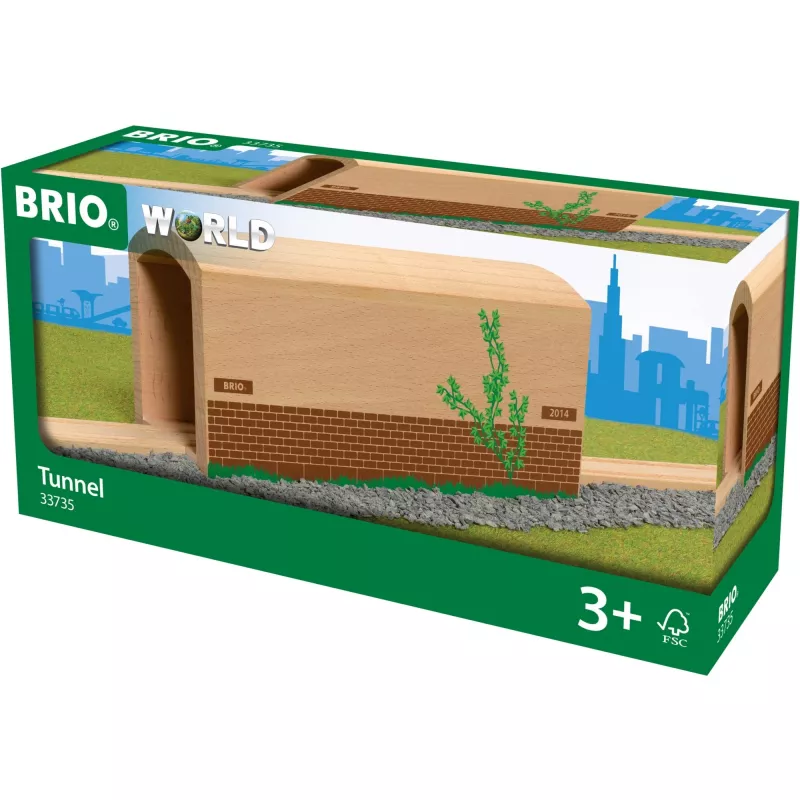 BRIO World 33735 túnel alto de madeira para linha de comboio, madeira certificada FSC, a partir dos 3 anos