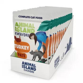 ANIMAL ISLAND peru em molho sacos para gatos 12x100g