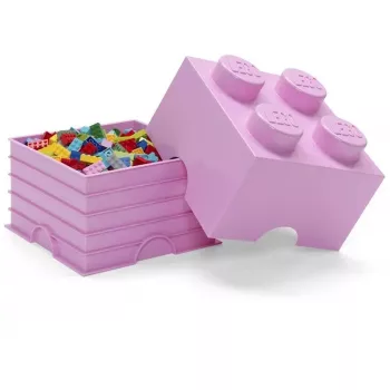 Storage Brick LEGO Room Copenhagen 4, rosa — tijolo de armazenamento LEGO 40031738, recipiente empilhável para brinquedos e têxteis