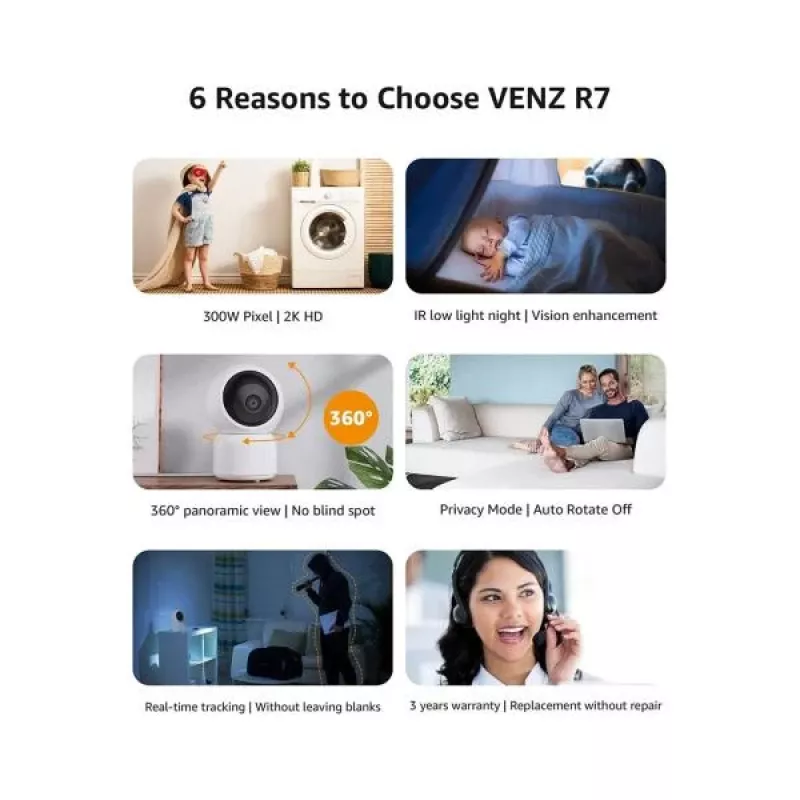 WOOX R4259 VENZ by WOOX R4259PT Câmara HD interior 360 graus rotativa
