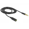 Cabo de áudio 3,5 mm ficha para conector fêmea DeLOCK 84666 preto 1 m