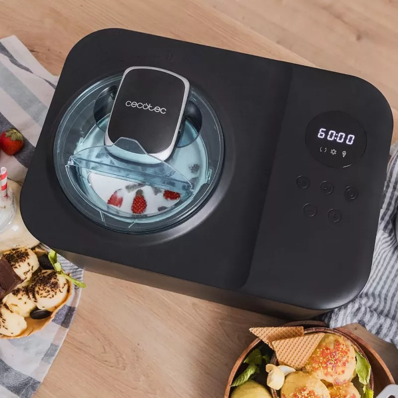Máquina de gelados com compressor Cecotec 1,2 L 110 W preta