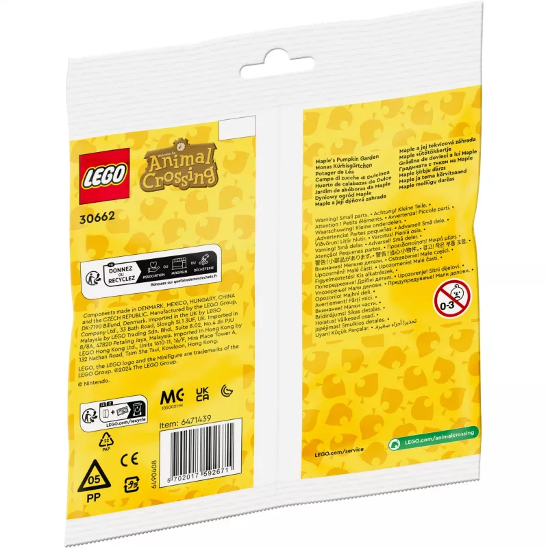 30662 Animal Crossing Monas Pumpkin Garden, brinquedo de construção Polybag