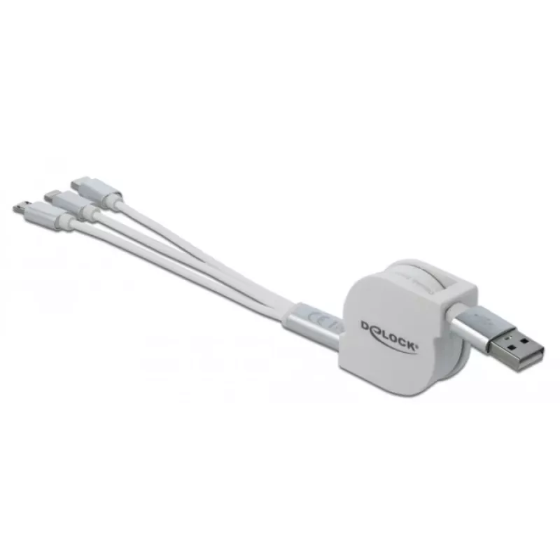 Cabo USB DeLOCK 85850 0,98 m USB 2.0 USB A USB C/Micro-USB B/Lightning
