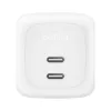 Carregador rápido AC de interior Belkin WCH020KQ2MWH-B6 – 2x USB-C, 2 m cabo integrado, branco