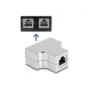 Adaptador splitter T RJ45 DeLOCK 1 x conector fêmea RJ45 para 2 x conector fêmea RJ45 Cat.5e STP