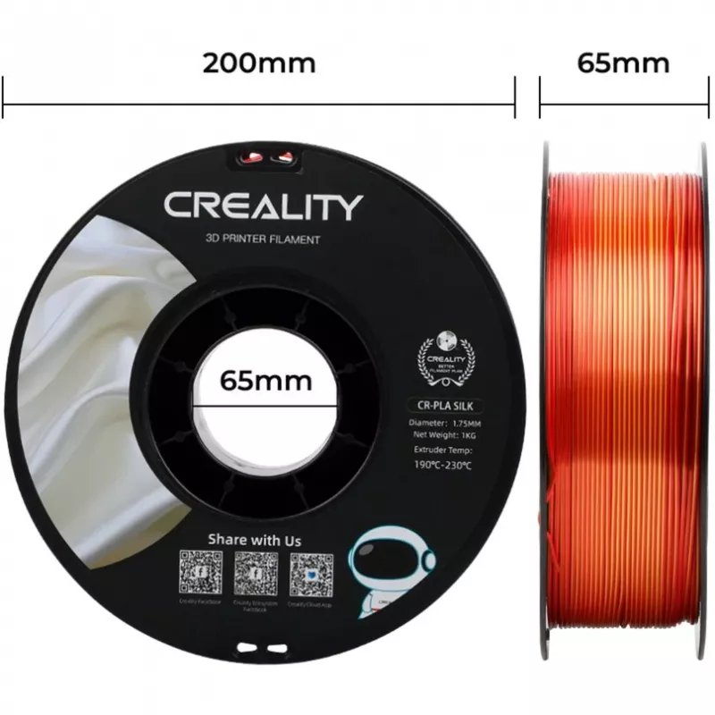 Creality CR-Silk PLA filamento, 1,75 mm, 1 kg, dourado/vermelho