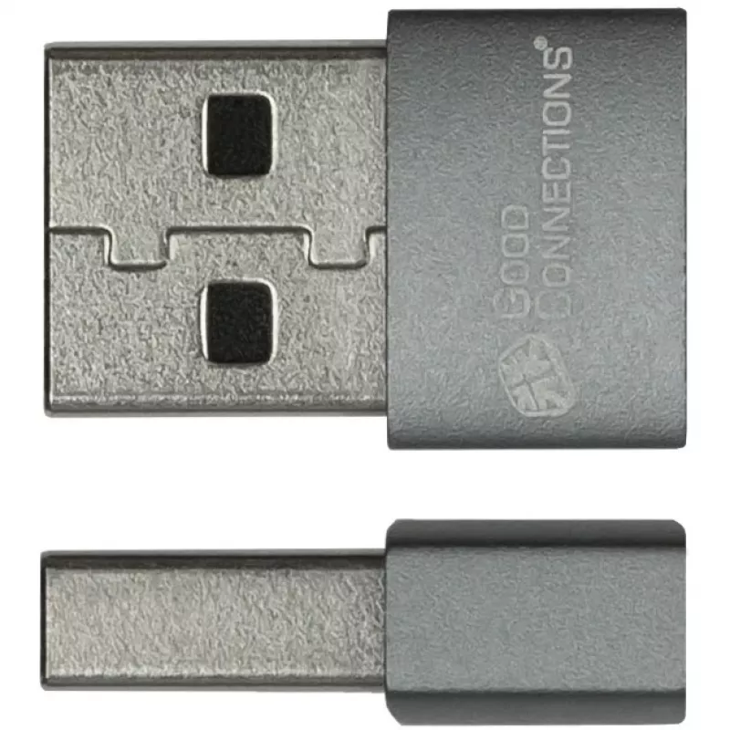 Adaptador Good Connections USB 2.0 macho A para USB-C fêmea caixa de alumínio cinzento (USB-AD203)