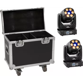 Conjunto de luzes LED EUROLITE TMH-H90 2x com mala e rodas