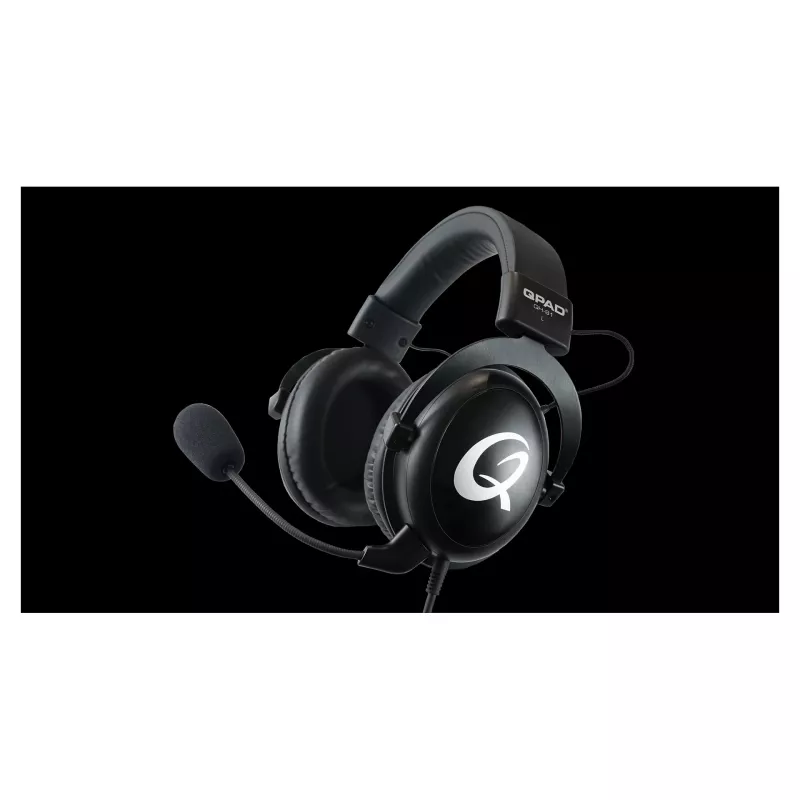 Headset QPAD QH-91 com fios, arco de cabeça, circum-aural, 15–25000 Hz, cabo de 2 m, preto