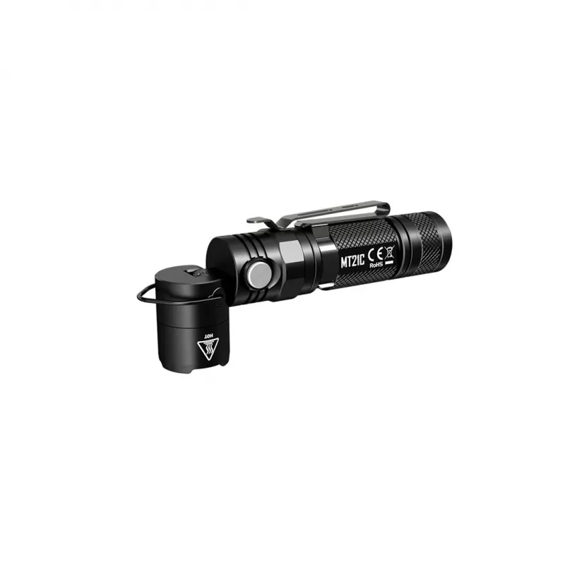 Lanterna de mão Nitecore MT21C, 1000 lm, 131 mm, 103,5 g, aceita 18650 ou CR123, preta