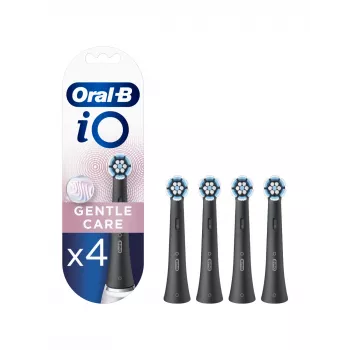 Escovas de encaixe Oral-B iO Gentle Care — pack de 4, escovas de substituição pretas