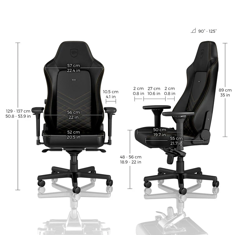 Cadeira gaming noblechairs HERO - preto/dourado