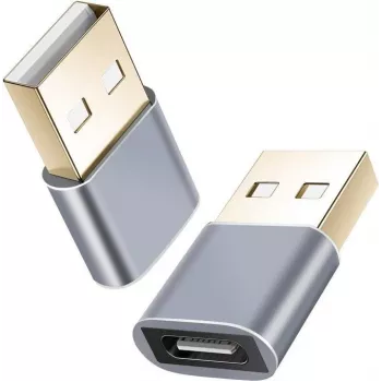 Adaptador helos 304282 conector fêmea USB 2.0 Type-C para ficha USB 2.0, cinzento-escuro