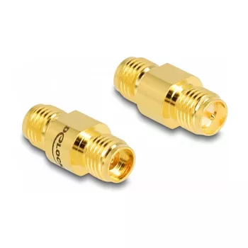 Adaptador DeLOCK RP-SMA fêmea para SMA fêmea 8 mm de diâmetro 17,1 mm de largura