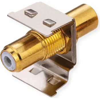 Acoplamento keystone RCA blindado ROLINE metal branco (26.11.0395)