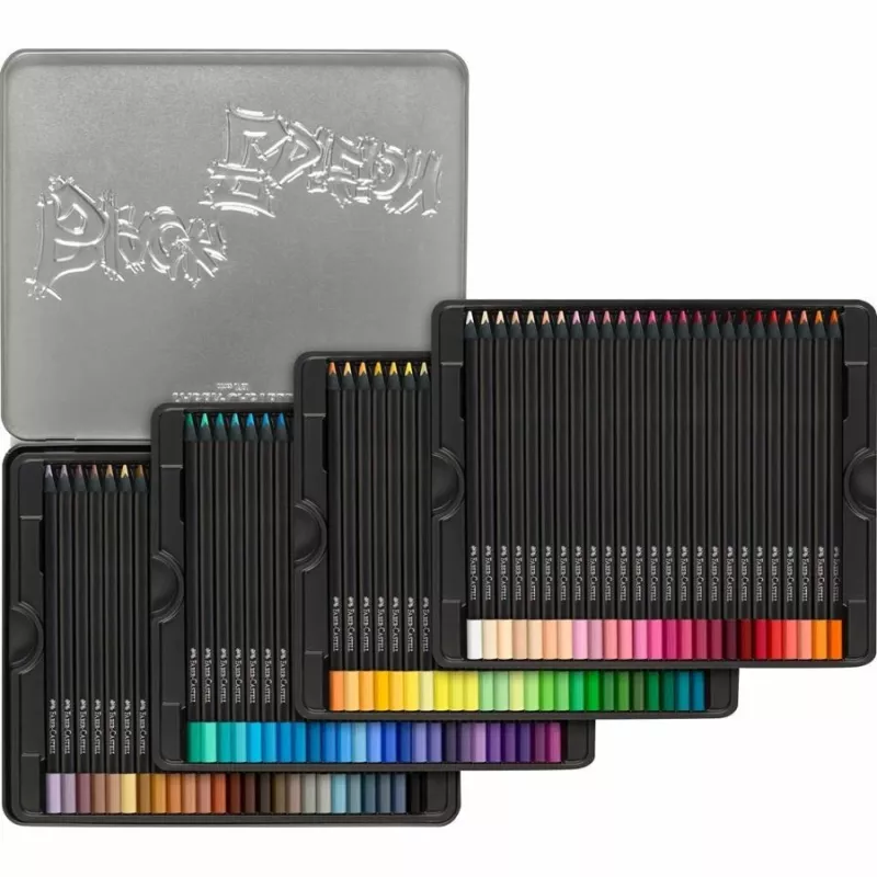 Faber-Castell Black Edition lápis de cor, 100 unid. em caixa de metal (116490)