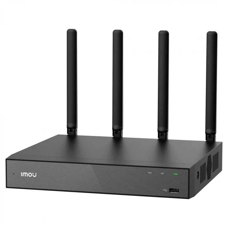 Gravador de vídeo em rede IMOU N118W preto — 18 canais, reprodução 4 canais, máx. 3840×2160, WLAN dual-band, SATA até 16 TB