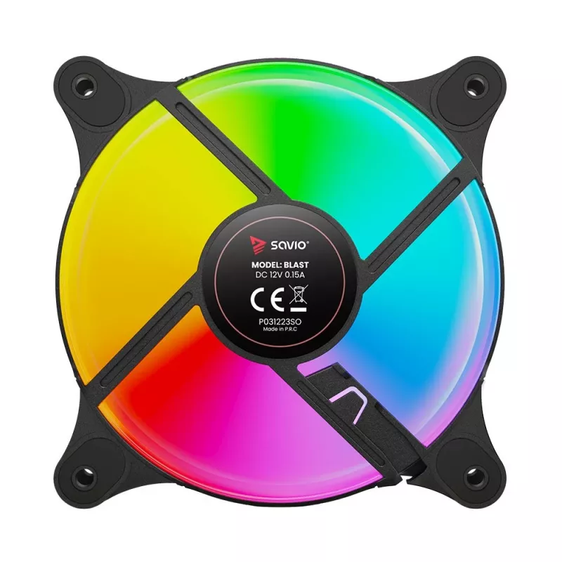 Ventoinha de caixa SAVIO Blast 120mm ARGB PWM - Preto