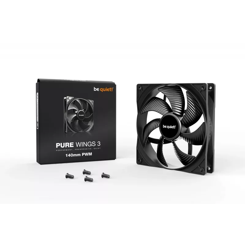 be quiet! Pure Wings 3 140mm Ventoinha de caixa para computador 14 cm Preto 1 unid.