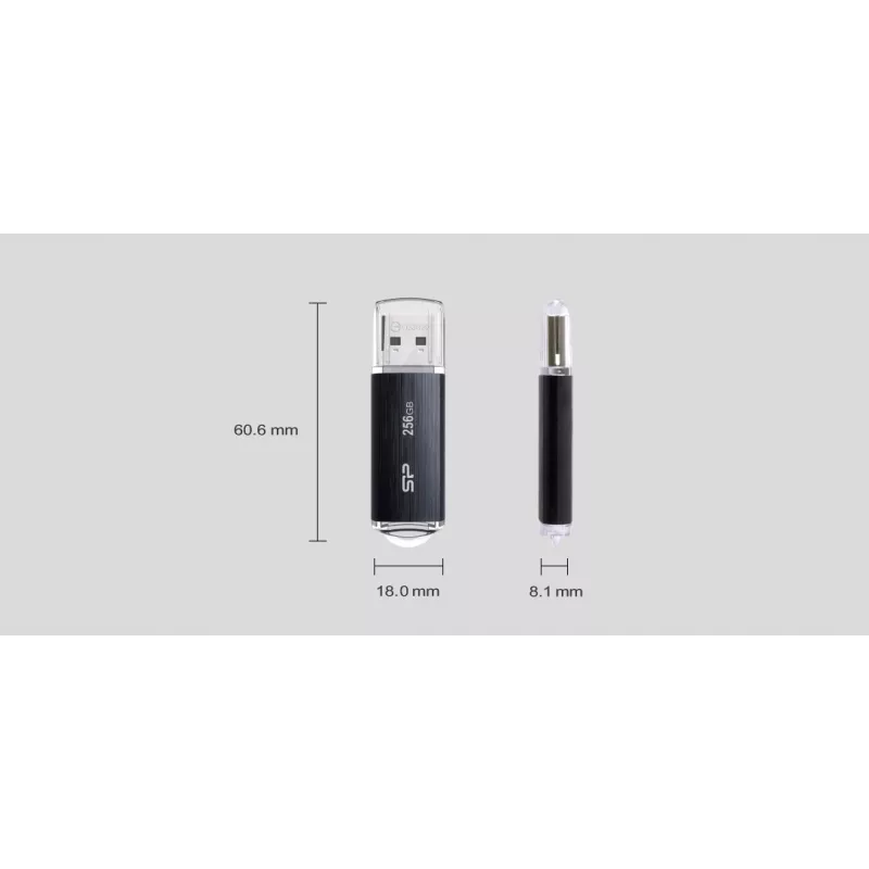 Pen drive SILICON POWER Blaze B02 256 GB USB Type-A 3.2 Gen 1 (SP256GBUF3B02V1K) preto