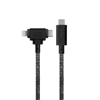 Cabo de carregamento e dados native union Belt Cabo Duo Pro USB-C para USB-C e Lightning preto