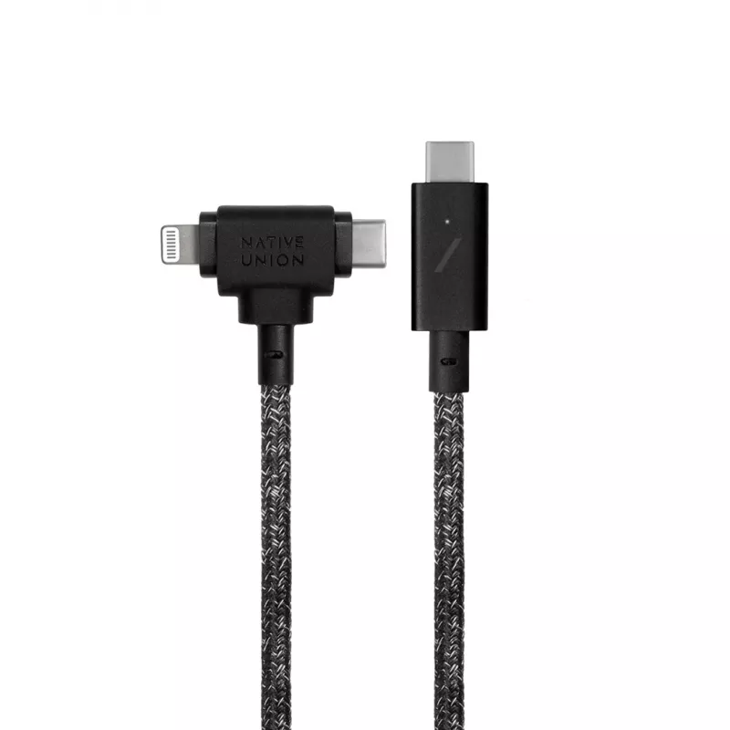 Cabo de carregamento e dados native union Belt Cabo Duo Pro USB-C para USB-C e Lightning preto