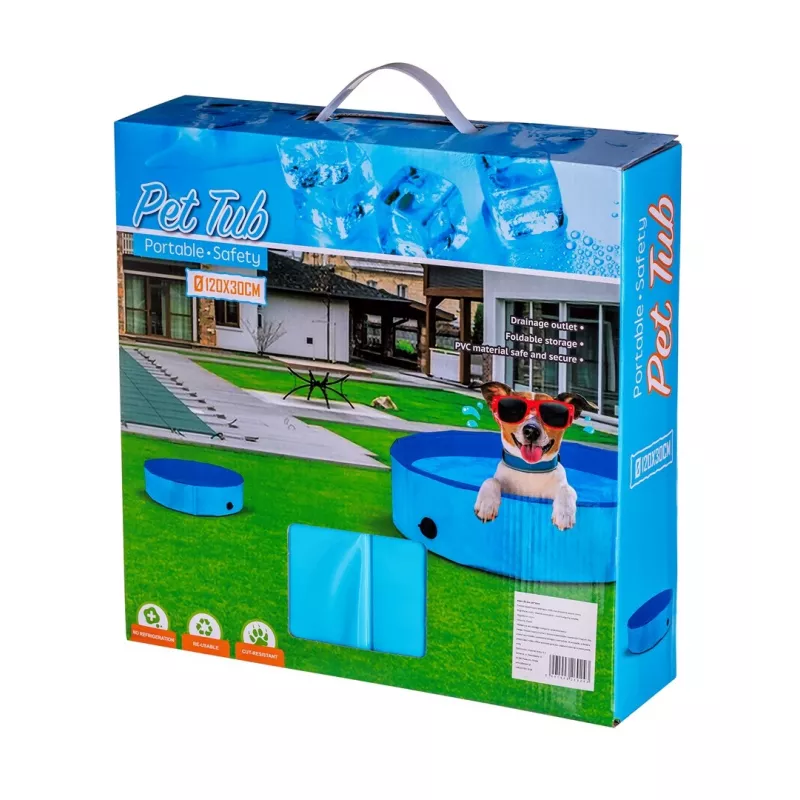 Piscina dobrável para cães - 120x30cm