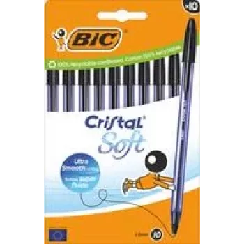 Esferográfica de tampa BIC 516358 preto 10 unidades