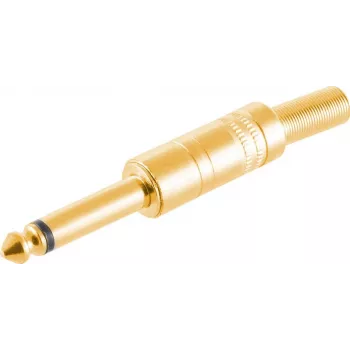 Ficha mono 6,3 mm ShiverPeaks 50600-G – ficha de áudio de metal banhada a ouro