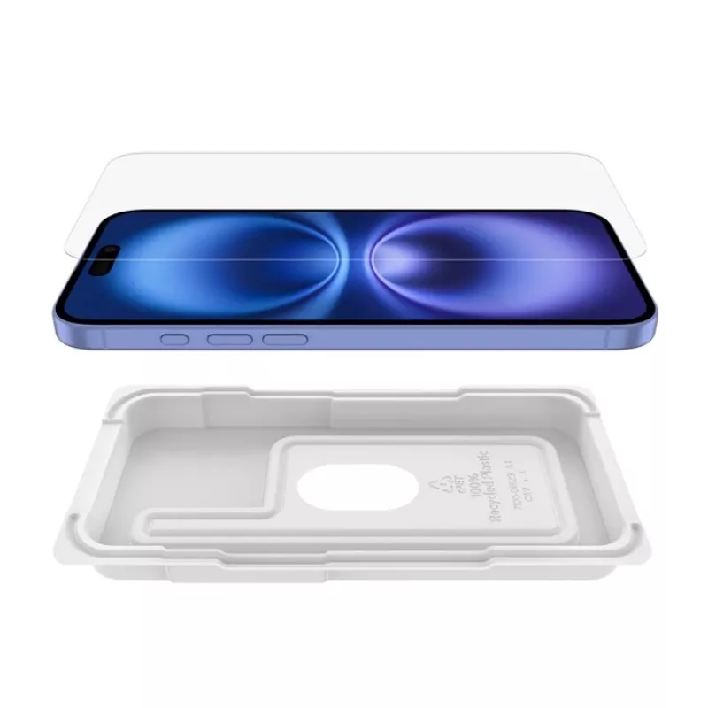 Proteção de ecrã Belkin ScreenForce para iPhone 16 Plus antibacteriana vidro temperado