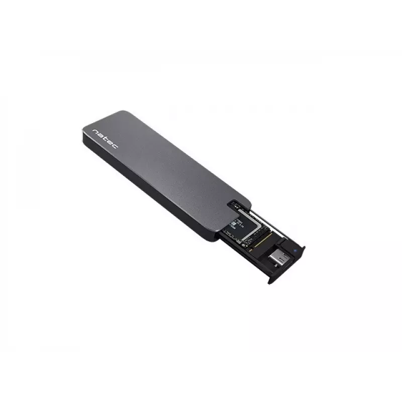Natec Rhino NKZ-1953 caixa para SSD M.2 NVMe, USB-C 3.2 Gen 2 10 Gbps, M.2 2230/2242/2260/2280, até 2 TB, alumínio