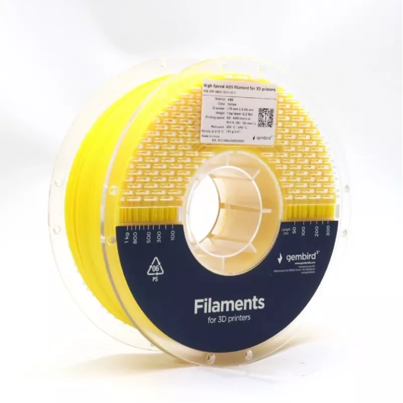 Filamento para impressão 3D Gembird ABS 1,75 mm Amarelo 1 kg